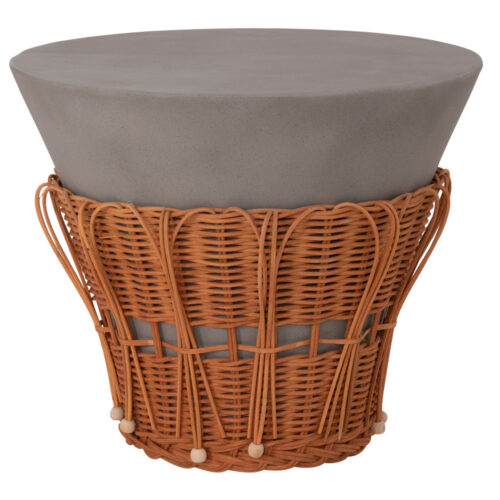 ΤΡΑΠΕΖΙ ΒΟΗΘΗΤΙΚΟ PERRAL HM18164.03S FIBER CEMENT ΓΚΡΙ-ΦΥΣΙΚΟ RATTAN--Φ42x36Υεκ (x1)