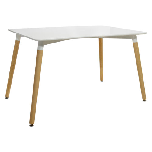 ΤΡΑΠΕΖΙ MINIMAL HM008.01 ΛΕΥΚΟ MDF, ΞΥΛΙΝΑ ΠΟΔΙΑ ΟΞΙΑ, 120Χ80X73Υ ΕΚ. (x1)