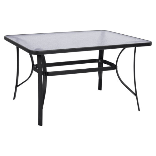 ΤΡΑΠΕΖΙ BRUNO 140Χ80Χ72Υεκ. ΓΚΡΙ ΜΕΤΑΛΛΙΚΟ ΜΕ ΓΥΑΛΙΝΗ ΕΠΙΦΑΝΕΙΑ HM5106.01 (x1)