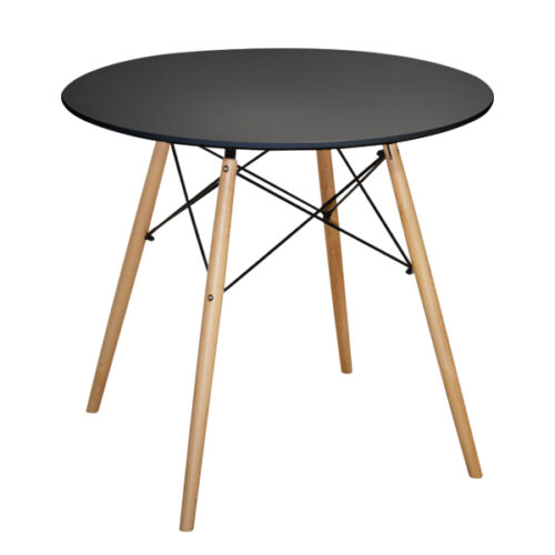 ΤΡΑΠΕΖΙ MINIMAL ΣΤΡΟΓΓΥΛΟ HM0059.02 MDF ΣΕ ΜΑΥΡΟ-ΠΟΔΙΑ ΟΞΙΑΣ ΦΥΣΙΚΟ Φ80Χ72Υεκ. (x1)