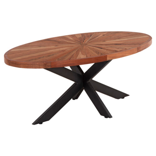 ΤΡΑΠΕΖΙ ΣΑΛΟΝΙΟΥ ΟΒΑΛ MONTANA SUPERIOR HM9906 ΞΥΛΟ ΑΚΑΚΙΑΣ-ΜΕΤΑΛΛΟ 120x61x45Υεκ. (x1)