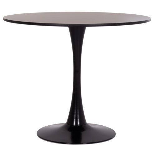 ΤΡΑΠΕΖΙ ΣΤΡΟΓΓΥΛΟ BROLIN HM18141.02 MDF TOP-ΒΑΣΗ ΜΕΤΑΛΛΙΚΗ--ΜΑΥΡΟ Φ90x73Υεκ (x1)