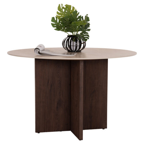 ΤΡΑΠΕΖΙ ΤΡΑΠΕΖΑΡΙΑΣ ΣΤΡΟΓΓΥΛΟ SKY HM18331 ΚΕΡΑΜΙΚΟ TOP ΟΨΗ ΤΡΑΒΕΡΤΙΝΑΣ Φ120x76Υεκ (x1)