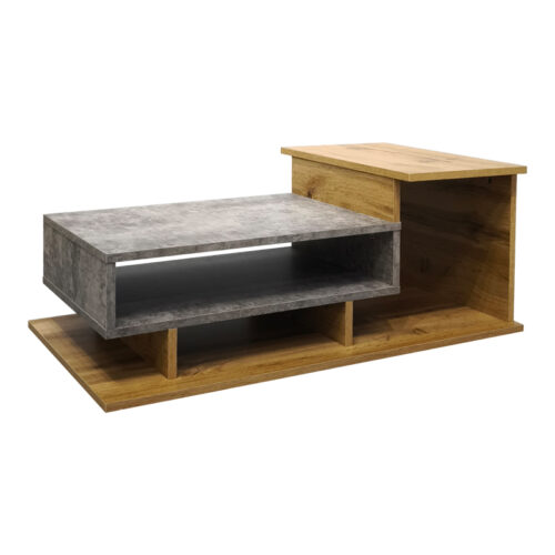 Τραπέζι σαλονιού Nuvele pakoworld γκρι-sonoma 90x50x35εκ (x1)