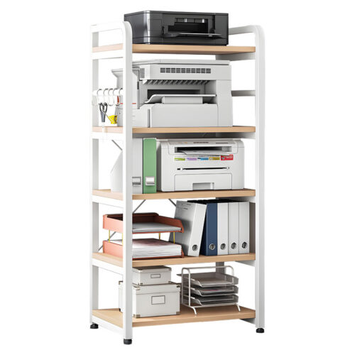 Ραφιέρα επιδαπέδια Lito pakoworld μέταλλο λευκό-φυσικό 60x40x140εκ (x1)