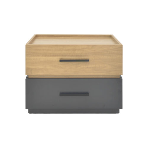 Κομοδίνο Sonlen pakoworld mdf σε sonoma-ανθρακί απόχρωση 60x40x44.5εκ (x1)