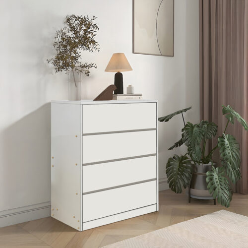 Συρταριέρα Kuanger pakoworld mdf σε λευκή απόχρωση 80x40x89εκ (x1)