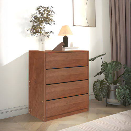 Συρταριέρα Kuanger pakoworld mdf σε καρυδί απόχρωση 80x40x89εκ (x1)