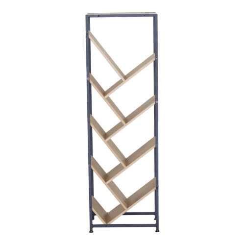 Βιβλιοθήκη Orunta pakoworld oak- μαύρο μέταλλο 40x26.5x125εκ (x1)