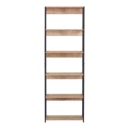 Βιβλιοθήκη Kaliano pakoworld oak-μαύρο μέταλλο 59.5x35x176.5εκ (x1)