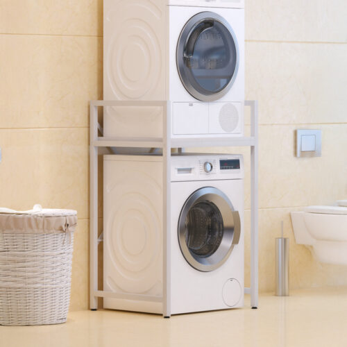 Ραφιέρα στήριξης πλυντηρίου - στεγνωτηρίου Delavar pakoworld μέταλλο λευκό 72x60x116εκ (x1)