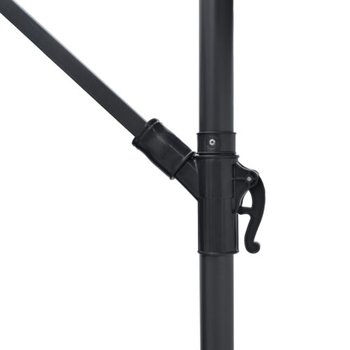 Ομπρέλα με βάση Jiopel pakoworld μονοκόμματος ιστός αλουμίνιο-ύφασμα μπεζ-γκρι Φ3m (x1)