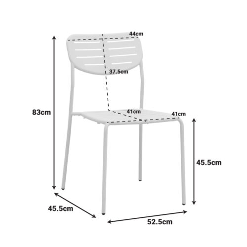 Καρέκλα Deraby pakoworld στοιβαζόμενη κρεμ μέταλλο 52.5x45.5x83εκ (x1)