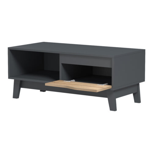 Τραπέζι σαλονιού Judas pakoworld ανθρακί-sonoma 90x45x38.5εκ (x1)