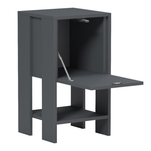 Κομοδίνο Reppo pakoworld ανθρακί 30x30x55εκ (x1)