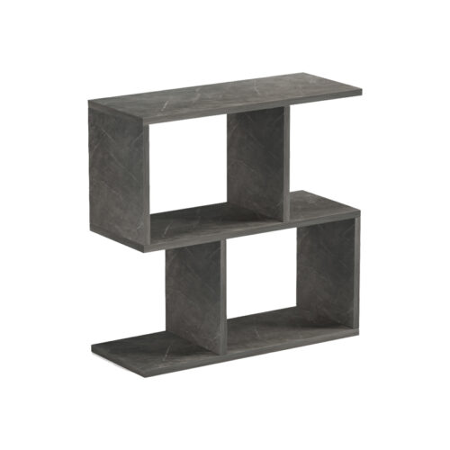 Βοηθητικό τραπέζι-βιβλιοθήκη Wesmol pakoworld ανθρακί όψη μαρμάρου 50x20x50εκ (x1)