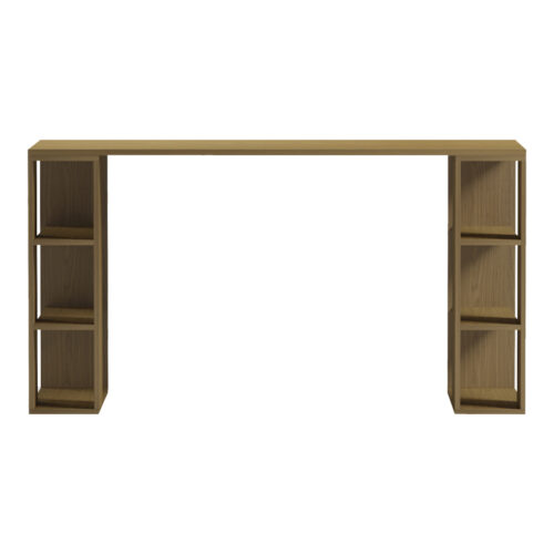 Γραφείο με ραφιέρα Colmar pakoworld σε ανοιχτό καρυδί 140x60x75εκ (x1)