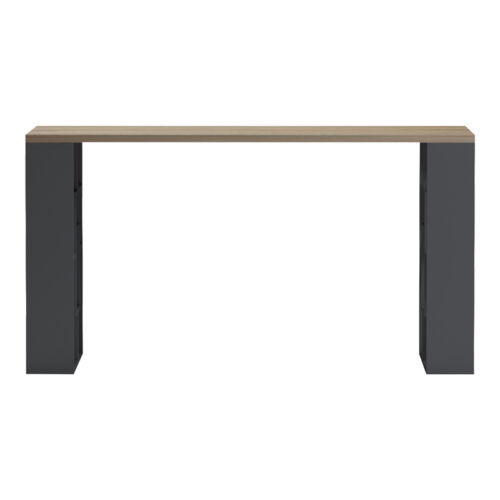 Γραφείο με ραφιέρα Labirent  pakoworld ανθρακί-sonoma 140x60x75εκ (x1)