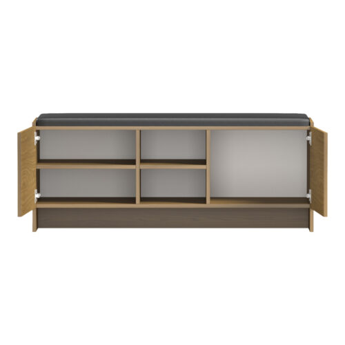 Έπιπλο εισόδου σκαμπό-παπουτσοθήκη Zulla pakoworld 10 ζεύγων ανοιχτό καρυδί 110x37x43εκ (x1)