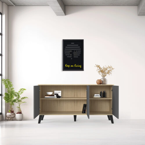 Μπουφές Billie pakoworld sonoma-ανθρακί149x40x77εκ (x1)