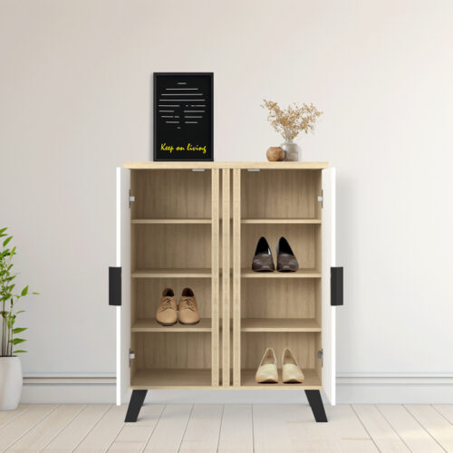 Παπουτσοθήκη-ντουλάπι Shoby pakoworld λευκό-sonoma 70.5x30x91εκ (x1)