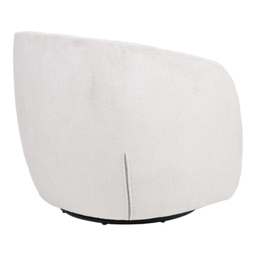 Πολυθρόνα Barrelo pakoworld περιστρεφόμενη με κρεμ ύφασμα 77x72x69εκ (x1)