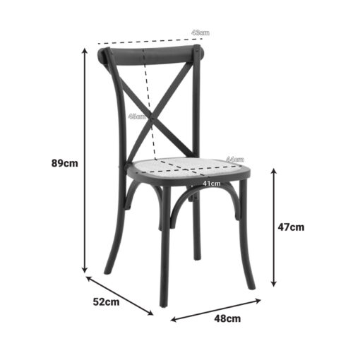 Καρέκλα Dylon pakoworld στοιβαζόμενη ξύλο οξιάς-rattan άβαφη 48x52x89εκ (x1)