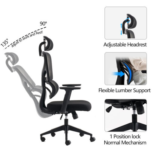 Καρέκλα γραφείου διευθυντή Cadrey pakoworld mesh μαύρο 67x64x120-128εκ (x1)