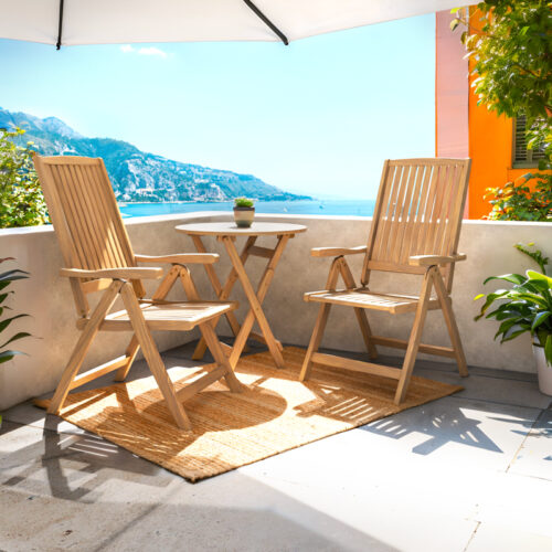 Πολυθρόνα 5 θέσεων Zerco pakoworld πτυσσόμενη ξύλο ακακίας φυσικό 61x65x110εκ (x1)