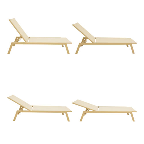 Ξαπλώστρα Boka pakoworld αλουμίνιο cappuccino- textilene σε σαμπανί 60x192x31εκ (x1)