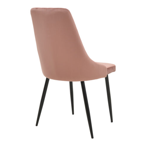 Καρέκλα Azori pakoworld σάπιο μήλο βελούδο-πόδι μαύρο μέταλλο 49x55x85εκ (x2)