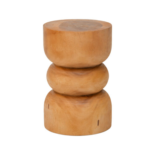 Σκαμπό Estelle pakoworld suar ξύλο σε φυσική απόχρωση Φ30x45εκ (x1)