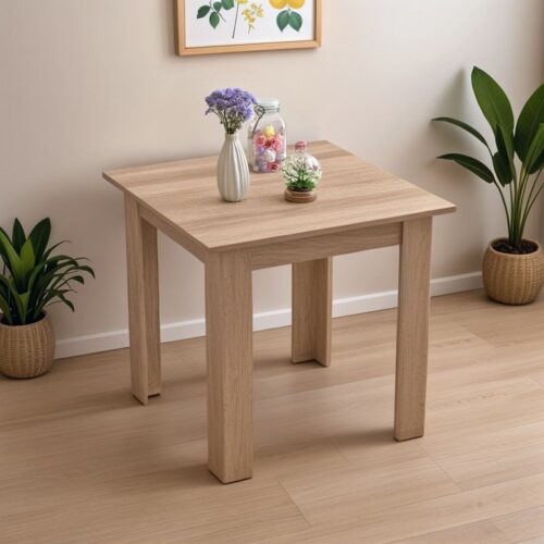 Τραπέζι Manka I pakoworld σε sonoma απόχρωση 80x80x77εκ (x1)