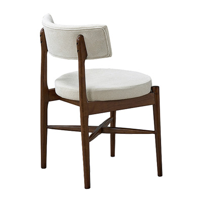 Καρέκλα Raudi pakoworld rubberwood σε καρυδί-εκρού απόχρωση 45.5x45.5x81εκ (x2)