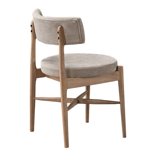 Καρέκλα Raudi pakoworld rubberwood σε φυσική-μπεζ απόχρωση 45.5x45.5x81εκ (x2)