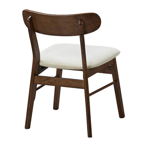 Καρέκλα Cairo pakoworld rubberwood σε καρυδί-εκρού απόχρωση 47x47x76εκ (x2)