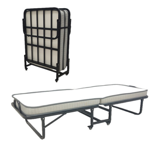 Ράντζο-κρεβάτι με στρώμα 10εκ Kamu pakoworld μαύρο 75x190εκ (x1)