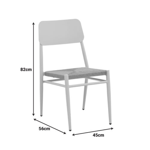 Καρέκλα Giardino pakoworld στοιβαζόμενη αλουμίνιο σε ανθρακί -pe rattan σε φυσική απόχρωση 45x56x82εκ (x1)