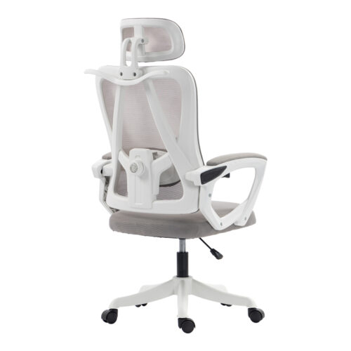 Καρέκλα γραφείου διευθυντή Exeter pakoworld λευκή - mesh γκρι 50x58x119-129εκ (x1)