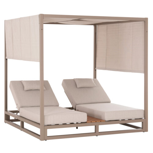 ΔΙΠΛΗ ΞΑΠΛΩΣΤΡΑ ΑΛΟΥΜΙΝΙΟΥ ΠΑΡΑΛΙΑΣ ΜΕ ΣΚΙΑΣΤΡΟ GALLANT HM6097.04 ΚΑΠΟΥΤΣΙΝΟ 2x2x2μ (x1)