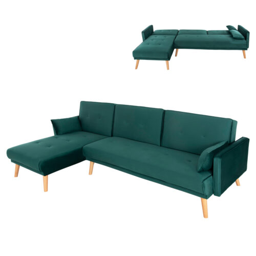 ΓΩΝΙΑΚΟΣ ΚΑΝΑΠΕΣ-ΚΡΕΒΑΤΙ ΑΝΑΣΤΡΕΨΙΜΟΣ PANTHEA HM3127.13 ΚΥΠΑΡΙΣΣΙ ΒΕΛΟΥΔΟ 260x155x86Υεκ (x1)