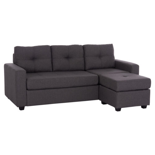 ΚΑΝΑΠΕΣ ΑΝΑΣΤΡΕΨΙΜΗ ΓΩΝΙΑ HM3004.02 ΜΕ ΓΚΡΙ ΥΦΑΣΜΑ 205X140X87Y εκ. (x1)