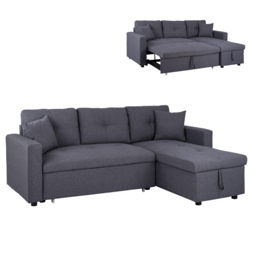 ΚΑΝΑΠΕΣ ΓΩΝΙΑ ΚΡΕΒΑΤΙ WAYNE 224x147x85Υεκ. HM3028.11 ΓΚΡΙ ΥΦΑΣΜΑ (x1)