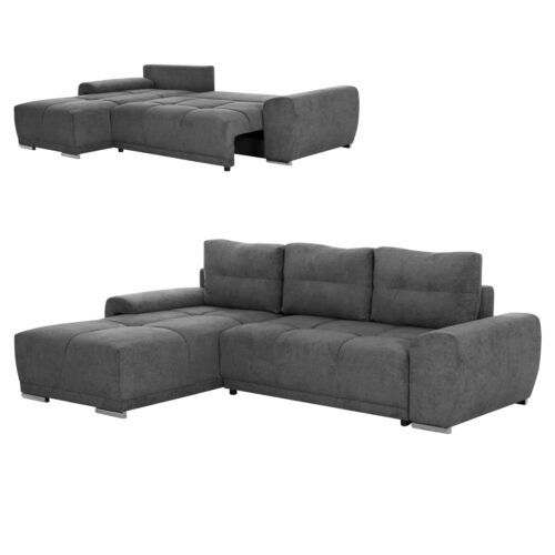 ΚΑΝΑΠΕΣ ΚΡΕΒΑΤΙ ΑΡΙΣΤΕΡΗ ΓΩΝΙΑ COMFYRA HM3336.01L ΓΚΡΙ ΥΦΑΣΜΑ 270x181x75Υεκ (x1)