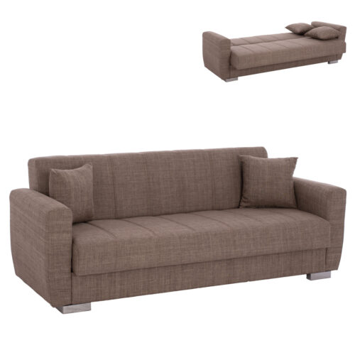 ΚΑΝΑΠΕΣ ΚΡΕΒΑΤΙ POLYA ΤΡΙΘΕΣΙΟΣ ΚΑΦΕ HM3240.02 215x80x77 εκ. (x1)