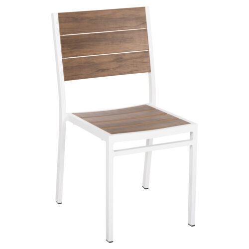 ΚΑΡΕΚΛΑ ΑΛΟΥΜΙΝΙΟΥ SAGA HM6063.01 ΛΕΥΚΗ ΜΕ POLYWOOD 46x52x86Υεκ. (x1)