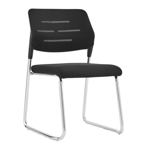 ΚΑΡΕΚΛΑ ΕΠΙΣΚΕΠΤΗ TRABBEL HM1211.01 MESH ΥΦΑΣΜΑ ΜΑΥΡΟ-ΜΕΤΑΛΛΙΚΑ ΠΟΔΙΑ 48x50x82Υεκ (x6)