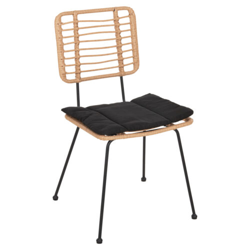 ΚΑΡΕΚΛΑ ΕΞ.ΧΩΡΟΥ ALLEGRA HM5454.11 ΜΕΤΑΛΛΟ&ΜΑΞΙΛΑΡΙ ΜΑΥΡΟ-ΜΠΕΖ WICKER 50,5x49,5x88Υεκ (x1)