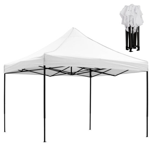 ΚΙΟΣΚΙ/GAZEBO MATTHEW HM6310 ΠΤΥΣΣΟΜΕΝΟ-ΣΚΕΛΕΤΟΣ ΜΕΤΑΛ.ΜΑΥΡΟΣ-ΛΕΥΚΟ ΥΦΑΣΜΑ 3x3x3,10Yμ (x1)