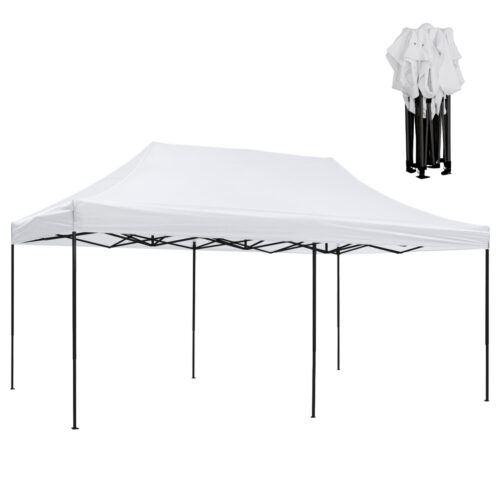 ΚΙΟΣΚΙ/GAZEBO MATTHEW HM6312 ΠΤΥΣΣΟΜΕΝΟ-ΣΚΕΛΕΤΟΣ ΜΕΤΑΛ.ΜΑΥΡΟΣ-ΛΕΥΚΟ ΥΦΑΣΜΑ 3x6x3,10Yμ (x1)